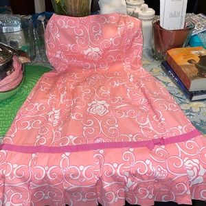 Lilly Pulitzer Pink Dress Roses and Butterflies 8
